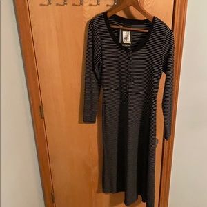 Black striped long sleeve dress